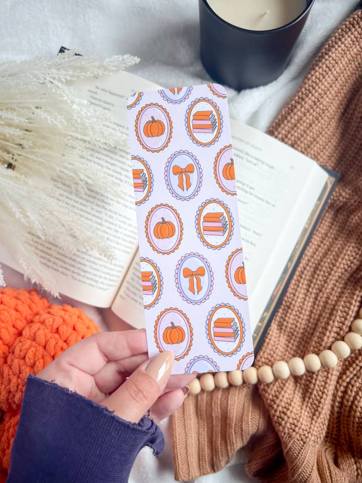 Autumn Bookish Stamps Bookmark | Handmade Bookmarks | Fall for wholesale by Bumblebry Designs