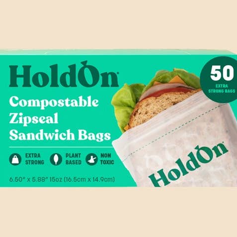 HoldOn Bags - Wholesale Food Storage Wrap/Bag - Sandwich Zipseal Bags (50 pack)