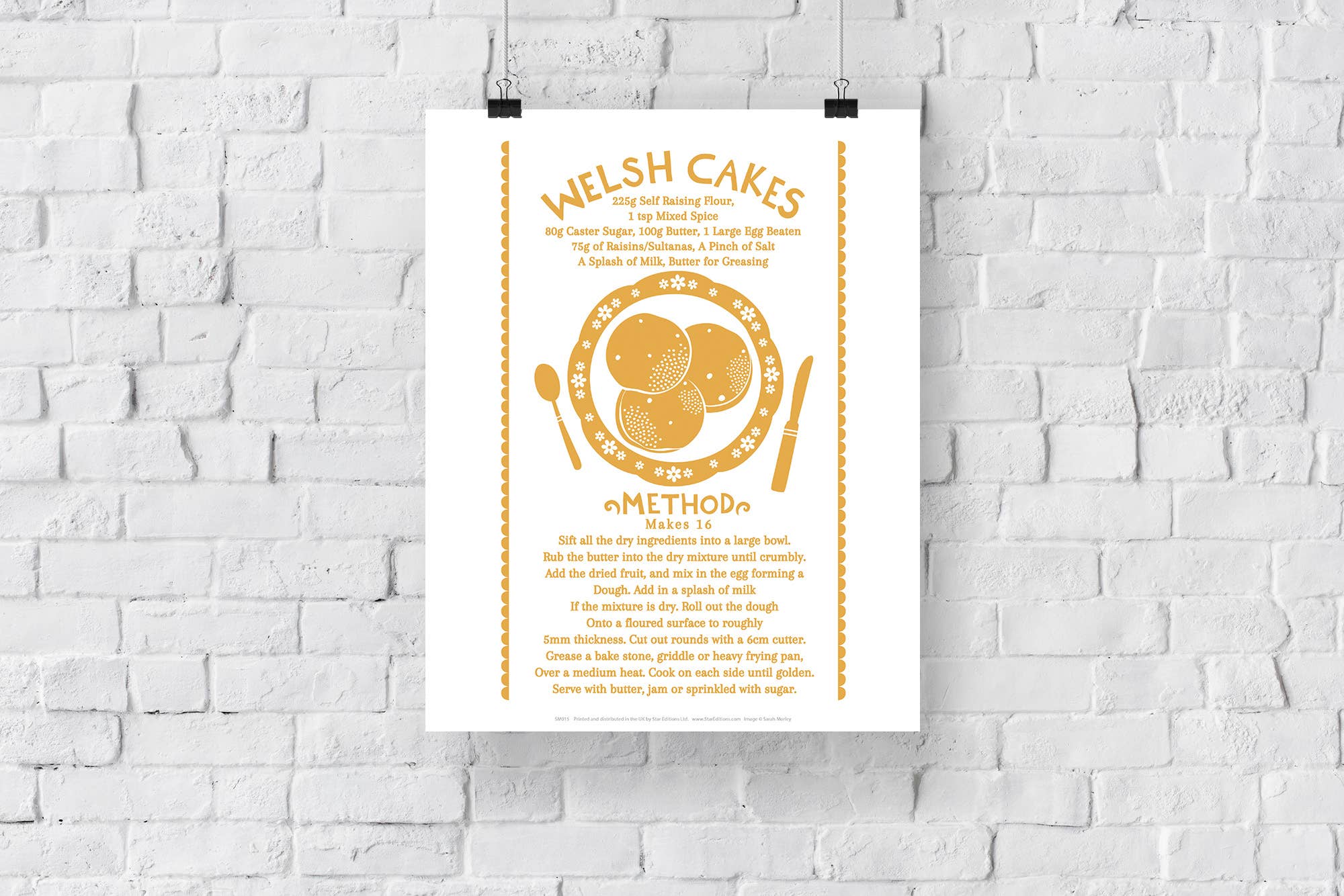 Star Editions – wholesale Art print – Welsh Cakes Recipe 2 - 11X14” Premium Art Print2