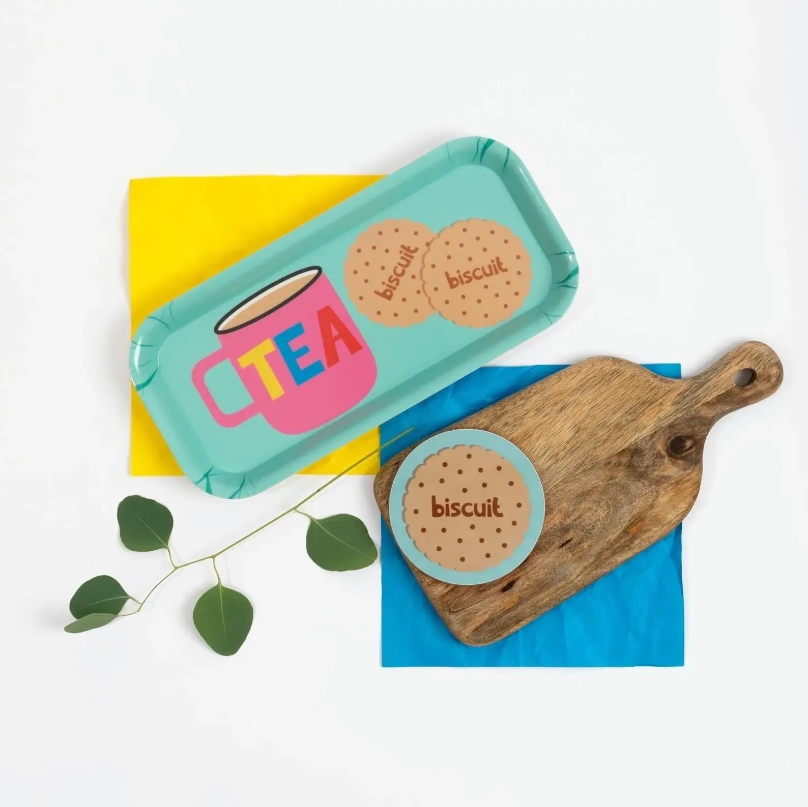 Poppekins - Wholesale Serving Tray - Tea and Biscuits Melamine Tray0