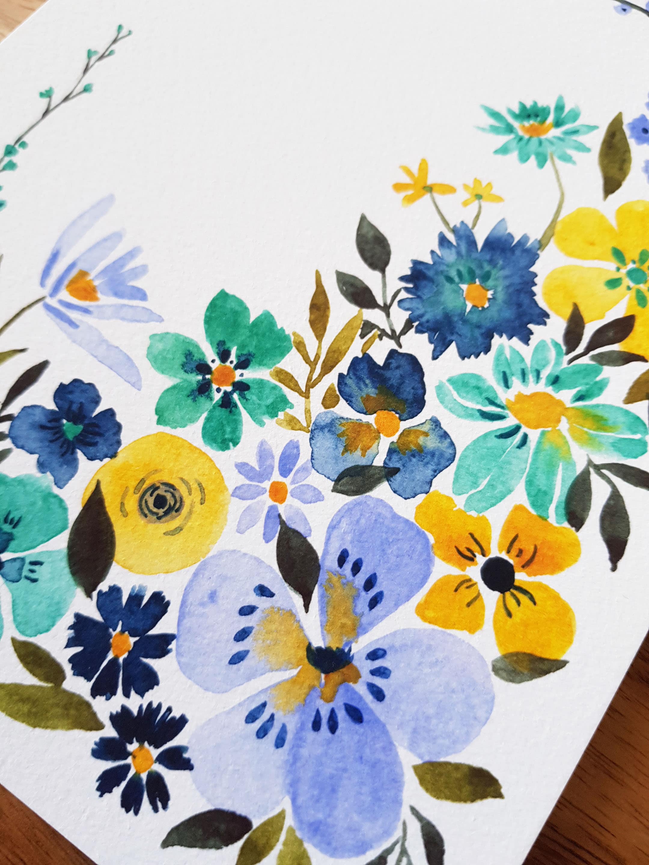 Anna Lau Art - Wholesale Art Print - Forest Flowers: A5 Watercolour Floral Art Print2