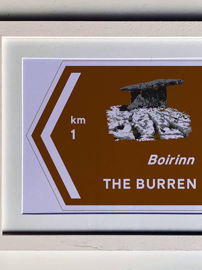 Iriskt Tryck - The Burren (Gaeilge och Engelska) för wholesale av Clemence Prosen Art & Design