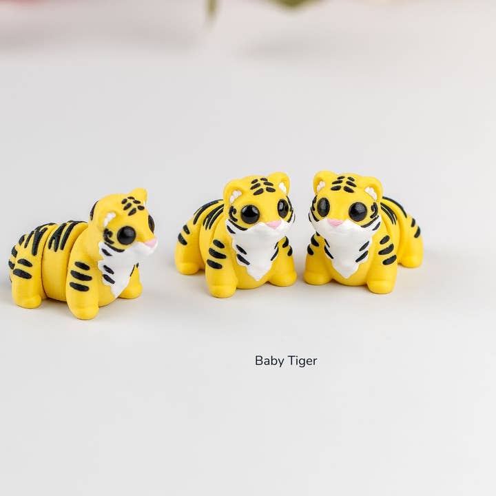 Liten Baby Tiger 3D-printad Leksak, Ledad Fidget-leksak för wholesale av Great American Designs