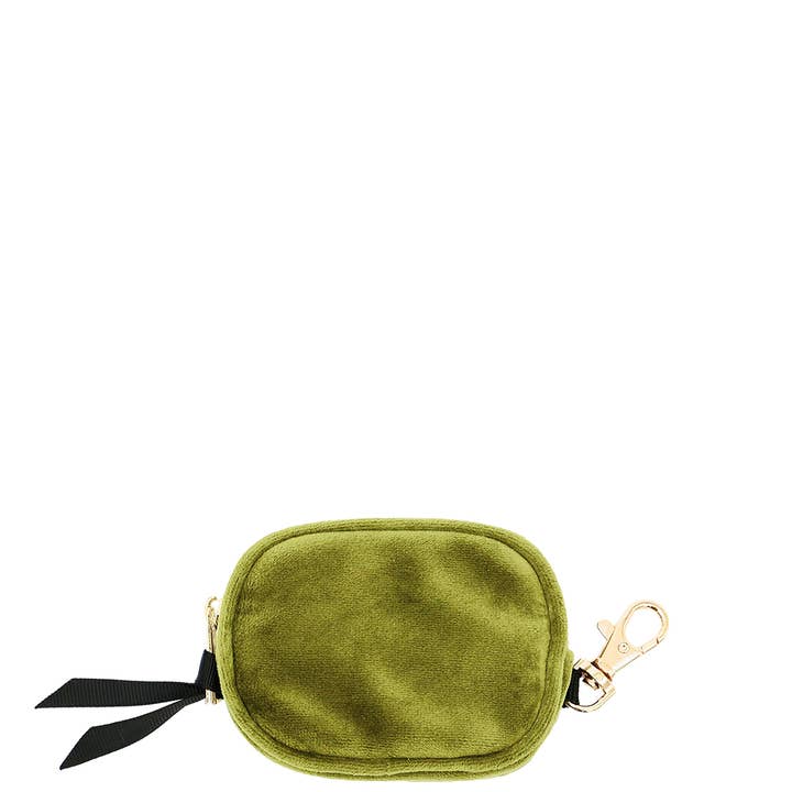 Earbuds/Airpods Case with Clasp, Green Velvet for wholesale by Bag-All