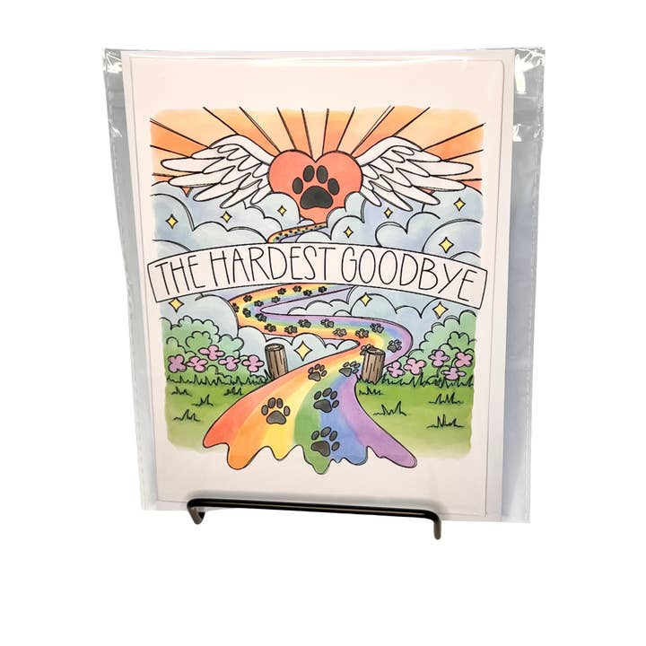 Pet Loss Hand Drawn Watercolor Sympathy Greeting Card for wholesale by Simply Crafty