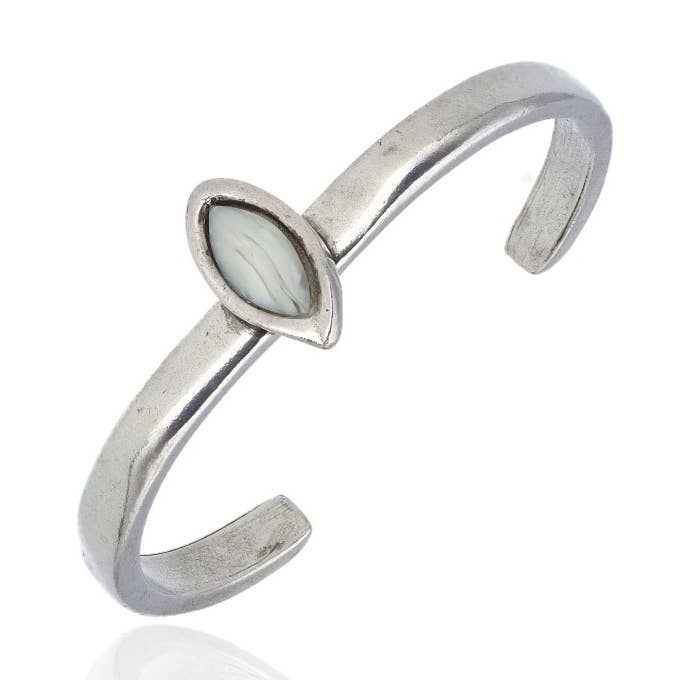 Muriela Rigid Bracelet Sterling Silver Plated for wholesale by Las Joyas de Amanda