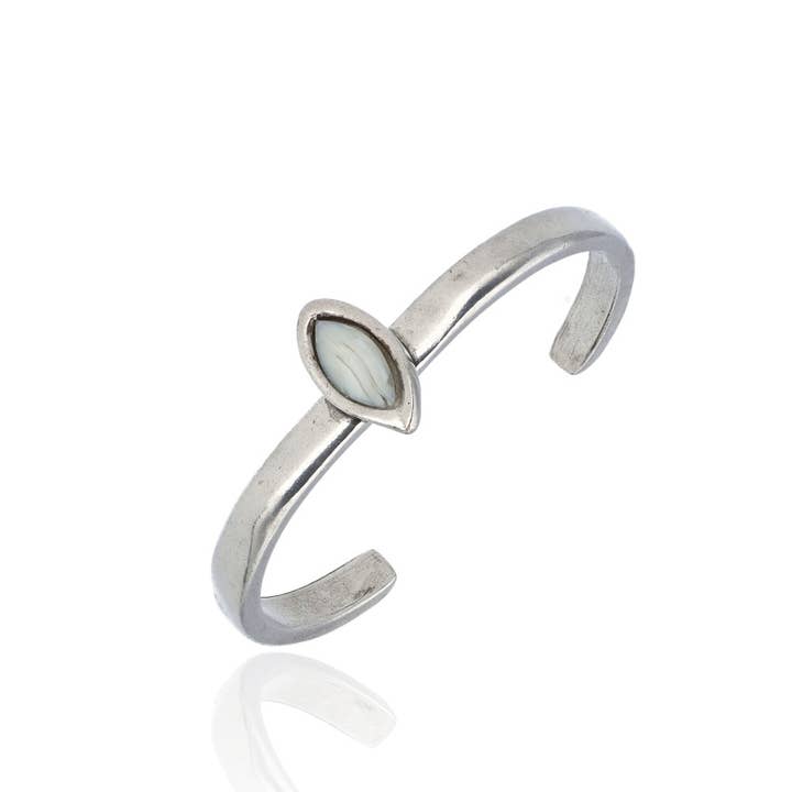 Muriela Rigid Bracelet Sterling Silver Plated for wholesale by Las Joyas de Amanda