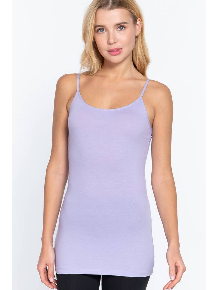 Active Basic | Active USA - Wholesale Camisole - Women's - Basic Tunic Cami w/adjustable Spaghetti Straps30