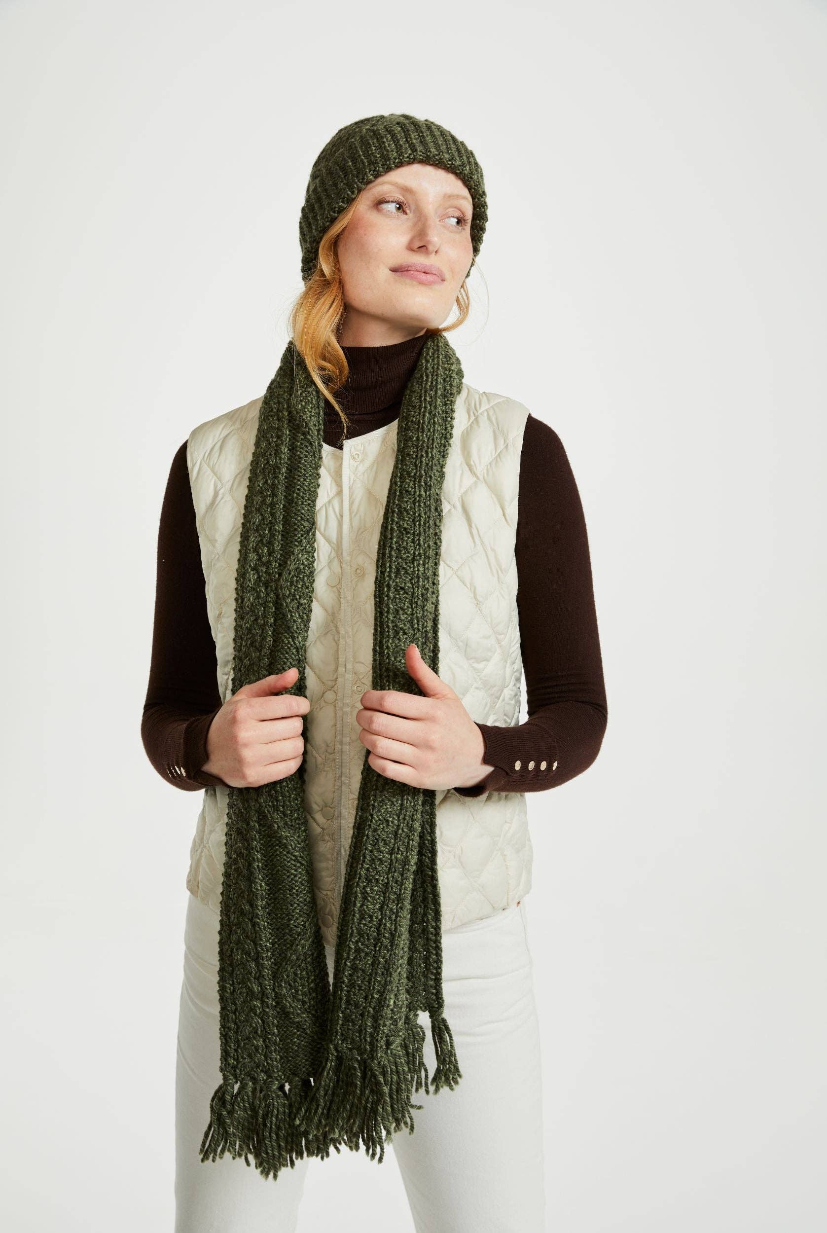 Aran Woollen Mills - Wholesale Scarf - Women's - Kinard Aran Scarf -Green2