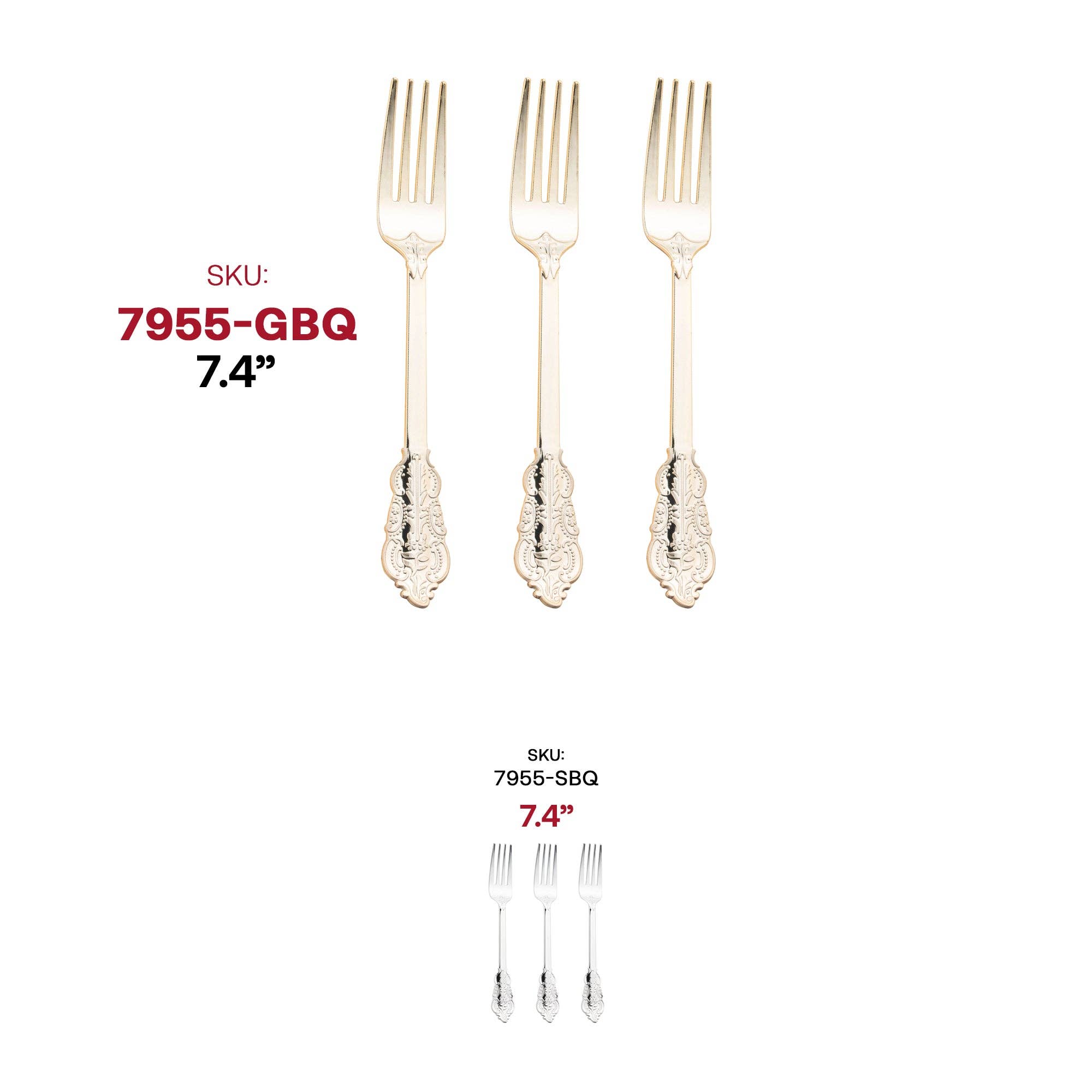 Smarty had a Party - Wholesale Disposable Servingware Set - Shiny Baroque Gold Plastic Forks - 600 pcs5