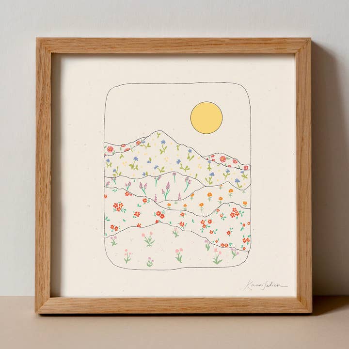 Kunstdruck mit Bergmotiv, Hush Poppy Collection für den Großhandel von Kaari & Co.