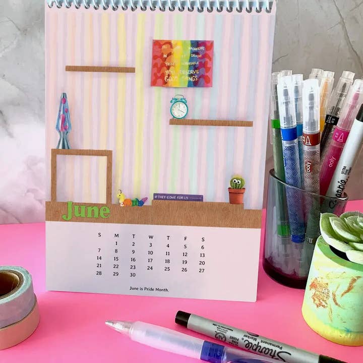 Unruly Wit - Wholesale Calendar - 2026 Book Tracking Desktop Calendar1