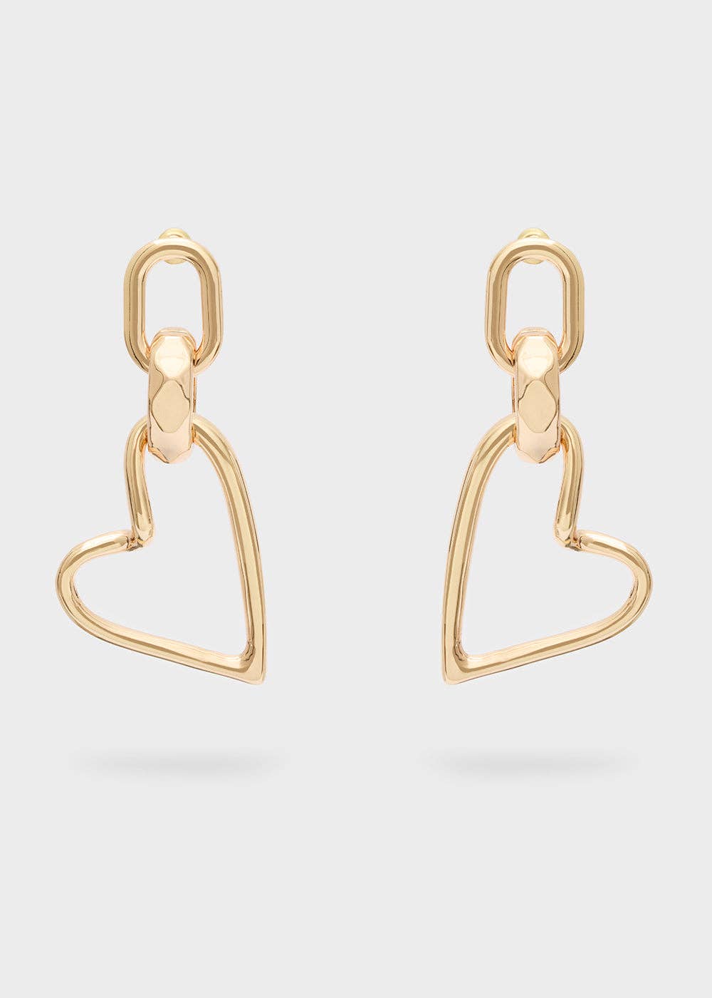 NALI' - Wholesale Dangle Earrings - LONG HEART EARRINGS GOLD - N642