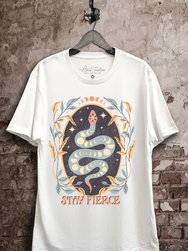Stay Fierce Graphic Top for wholesale by Lotus Fashion Collection