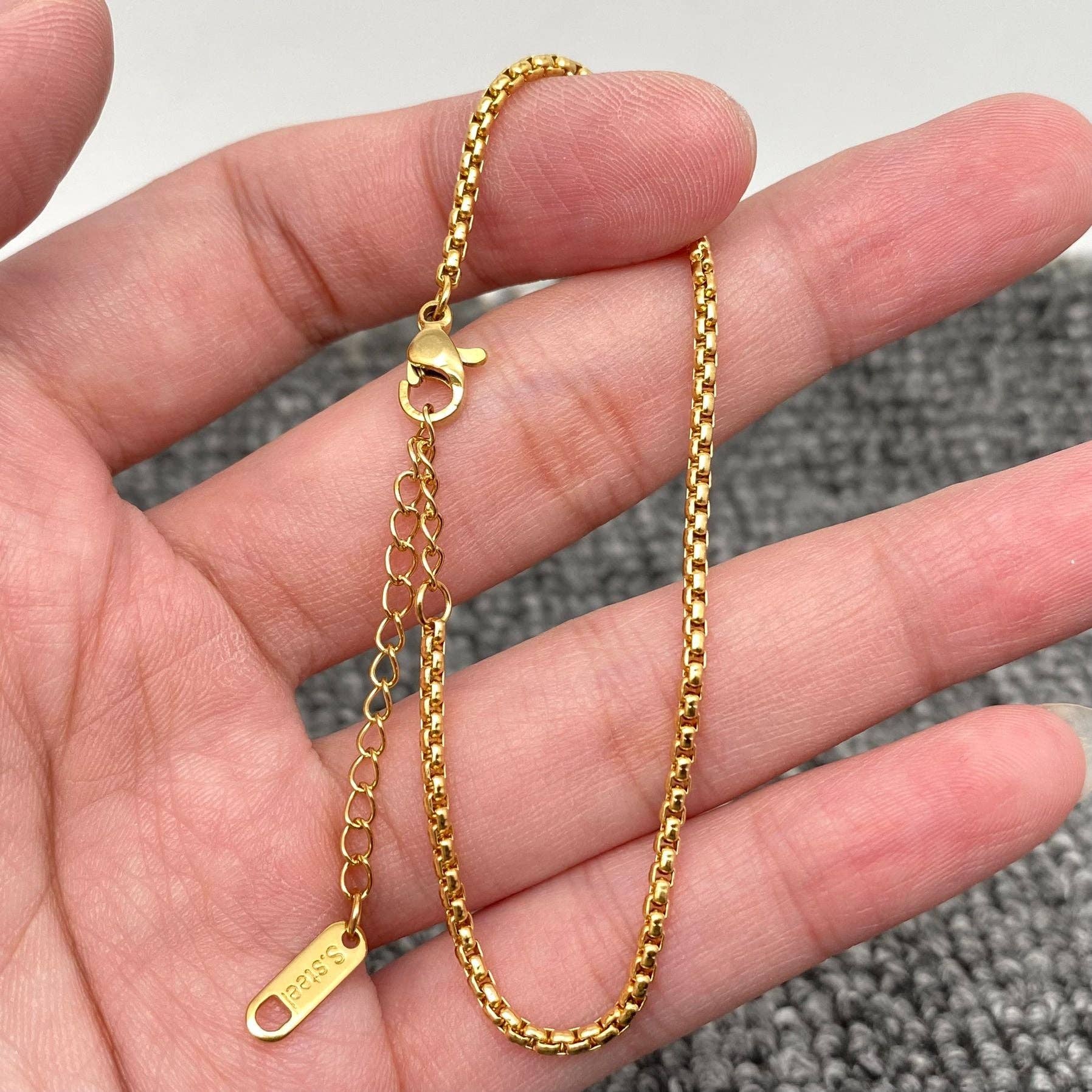 Mio Queena - Wholesale Link & Chain Necklace - Multi Style 18K Golden SS bracelet Chain DIY Accessories-FGS21