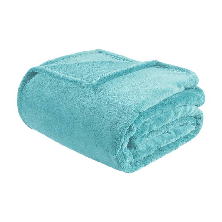 Olliix - Wholesale Bedding Blanket - All-Season Oversized Microlight Plush Bedding Blanket, Aqua