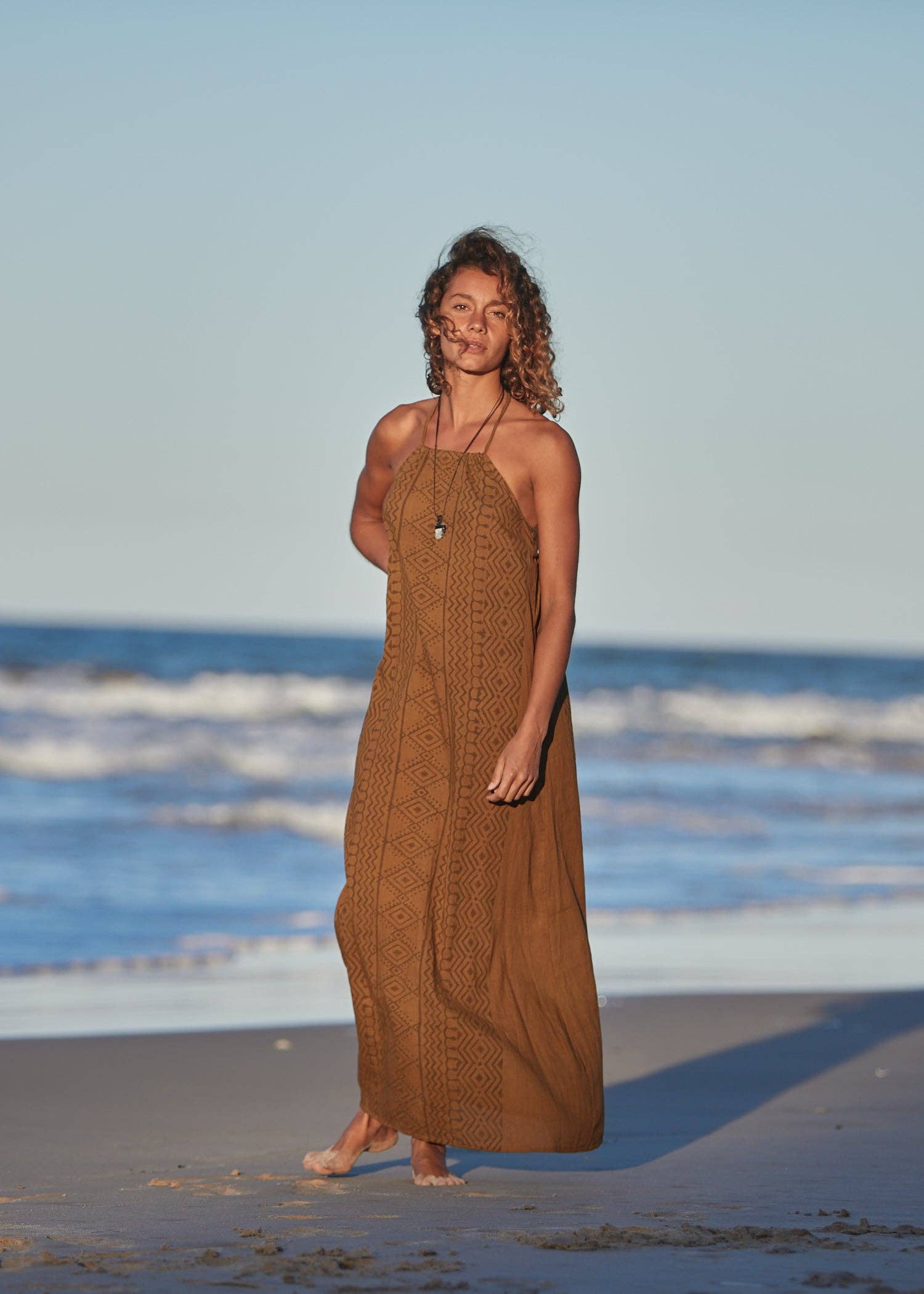 Arya Clothing – Großhandel Kleid – Damen – Tribal-Kleid - Senfgelb6