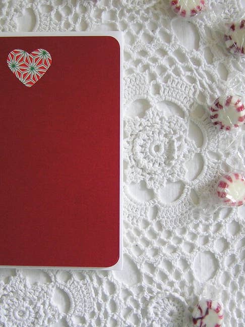 Recycled Red Mod Heart, Set of 5 for wholesale by Sugar Shop Vintage & Paperie