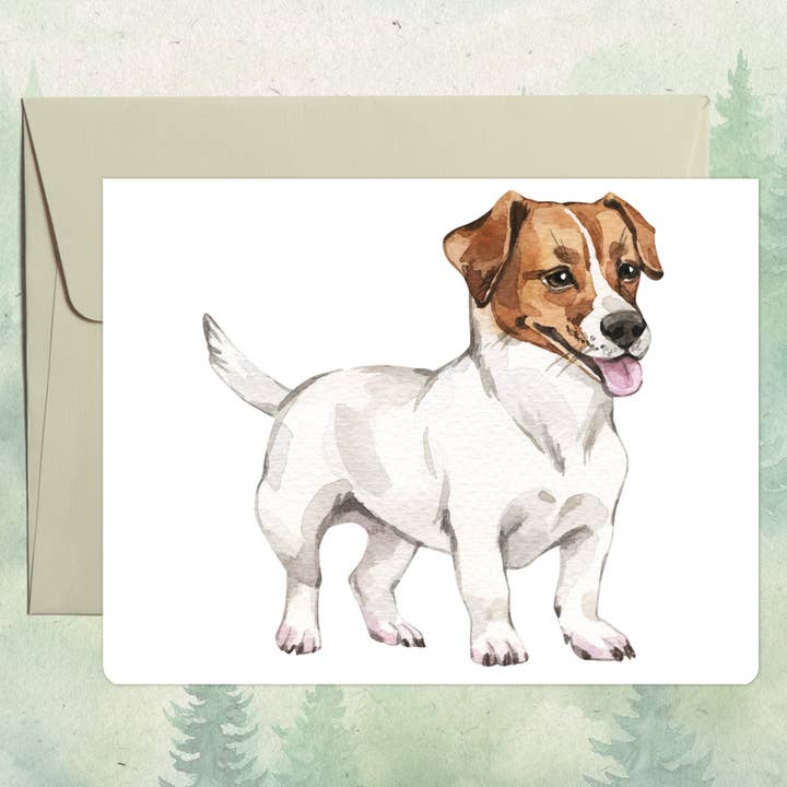 Handgemachte Grußkarte mit Jack-Russell-Terrier-Motiv für den Großhandel von Soul Familiar