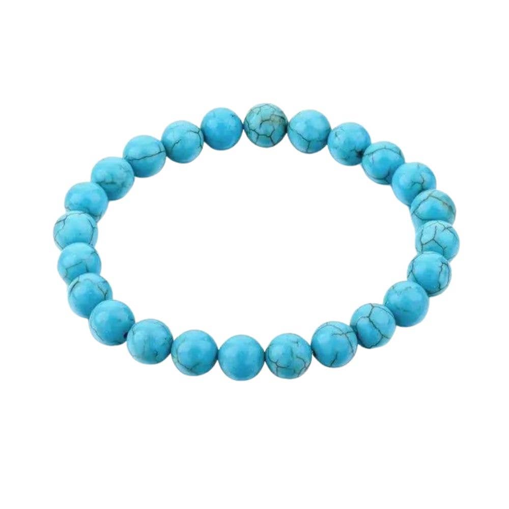 Earths Elements Wholesale – Engroshandel Perlearmbånd – Krystal Armbånd - 8mm Turkis, pakke med 51