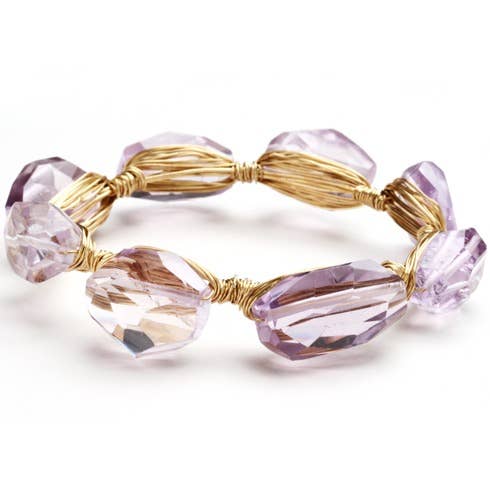 Bracelet en fil d'or et pierres gemmes pour la vente par Dana Blair Designs
