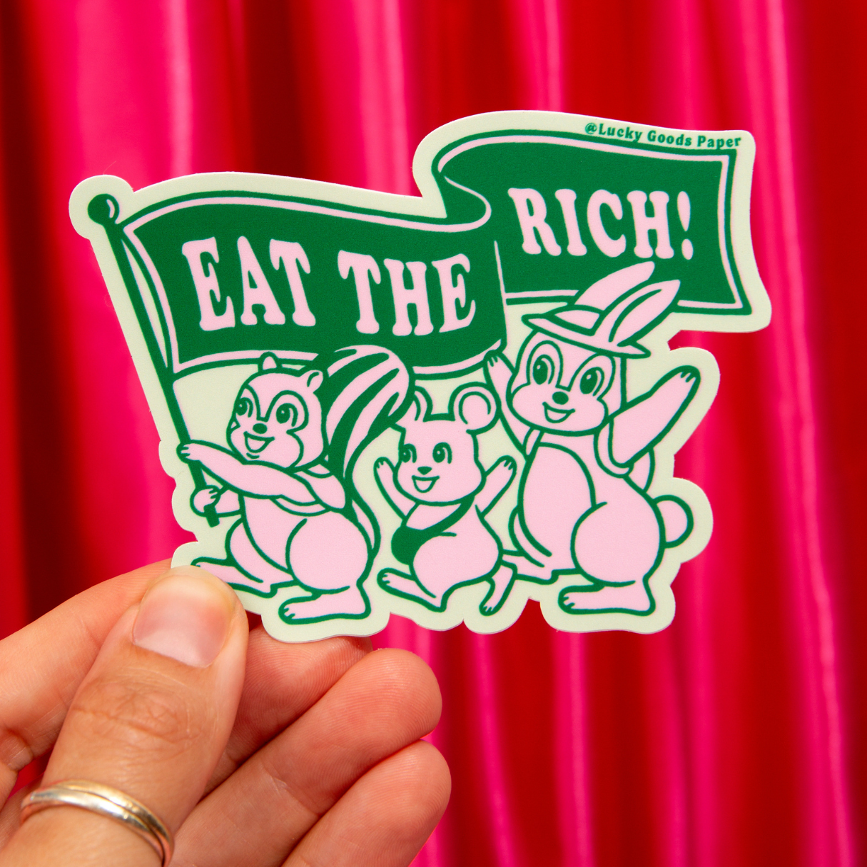 Lucky Goods Paper - Wholesale Phone & Laptop Stickers - Eat the Rich – Matte Vinyl Sticker1
