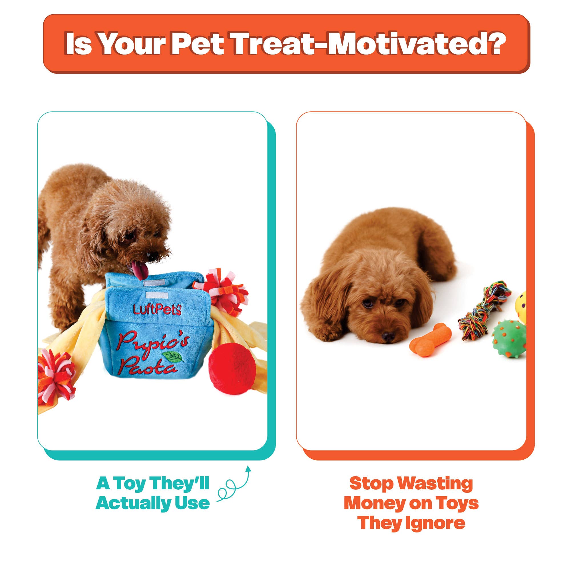 LUFTPETS - Wholesale Pet Plush Toy - Dog - Pasta Snuffle Toy for Dogs – Crinkly & Squeaky Enrichment 1