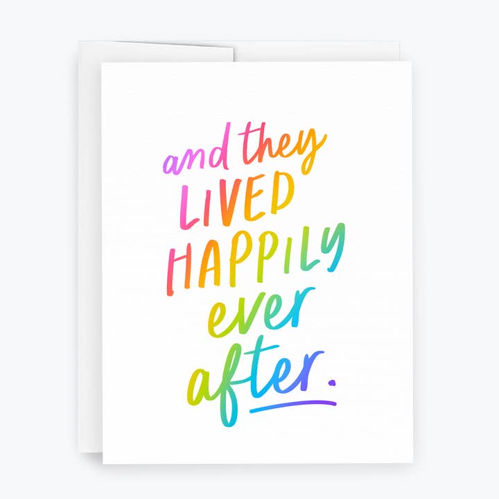 Fierté, LGBTQ+, Heureux pour toujours, Carte de mariage, Anniversaire pour la vente par Kreate Paper Co.