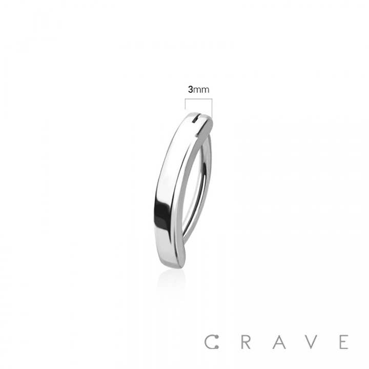 CRAVE - Vendita all'ingrosso Catena per viso/corpo - ANELLO DA OMBELICO RAIL CLICKER IN ACCIAIO CHIRURGICO 316L2