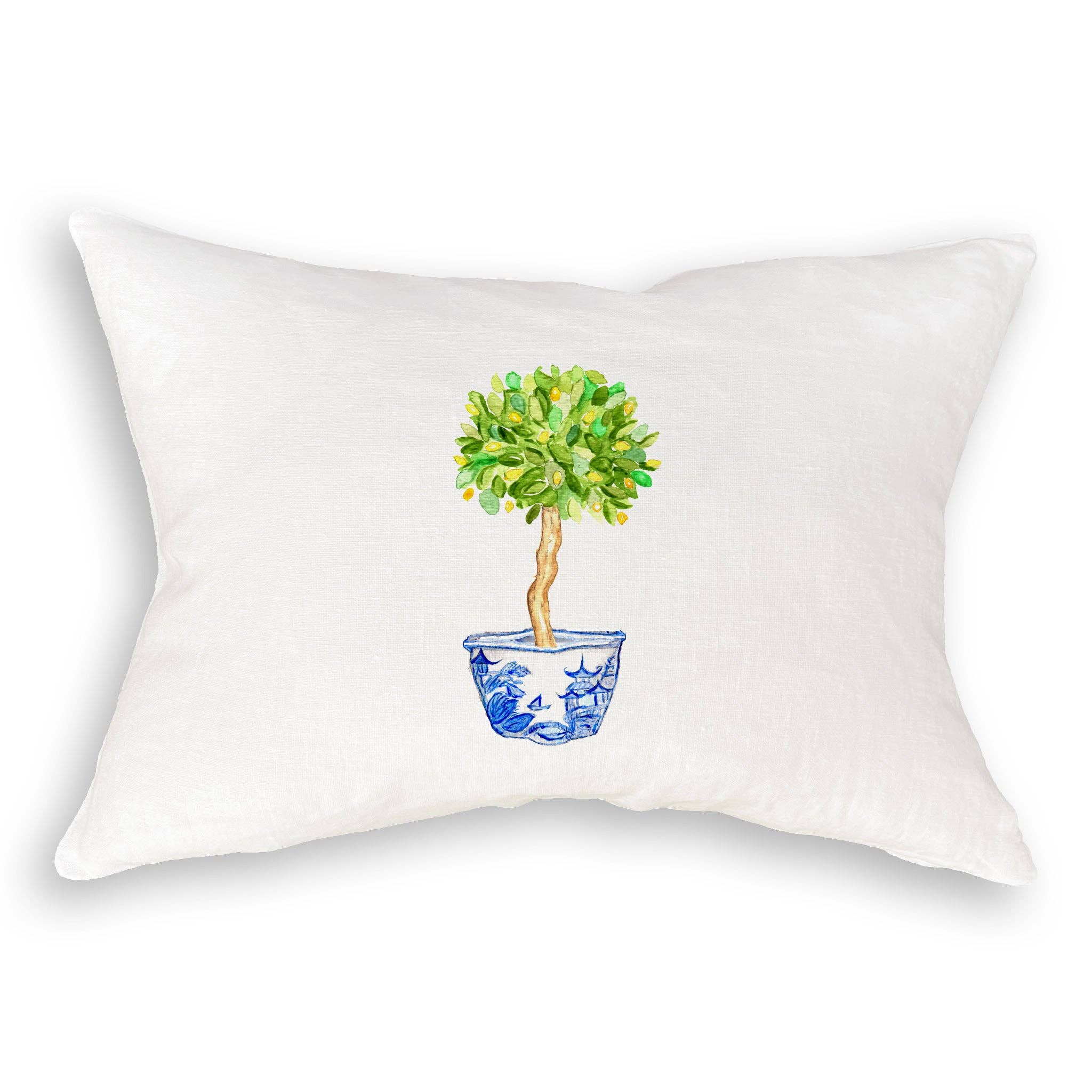 French Graffiti - Vendita all'ingrosso Strofinacci - Ciotola blu e bianca con albero di limone9