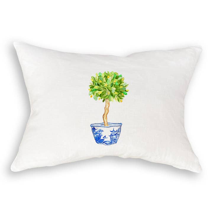 French Graffiti - Vendita all'ingrosso Strofinacci - Ciotola blu e bianca con albero di limone9