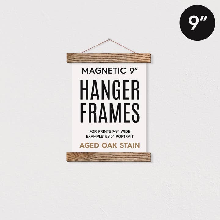 Hanger Frames - Wholesale Picture Frame - 9" MAGNETIC Poster Hanger Frame for 8x10" Portrait Prints