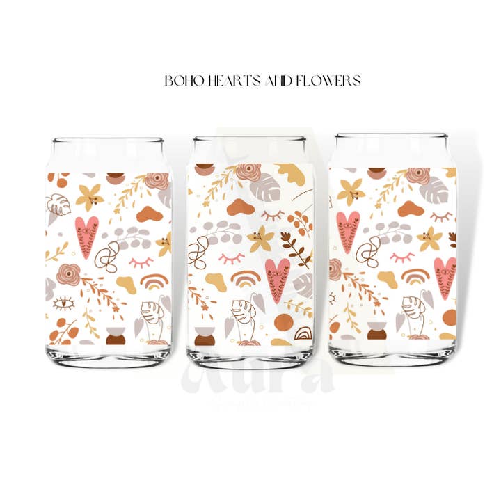 Boho Hearts Glas ölkopp för wholesale av Aura Simply Creates