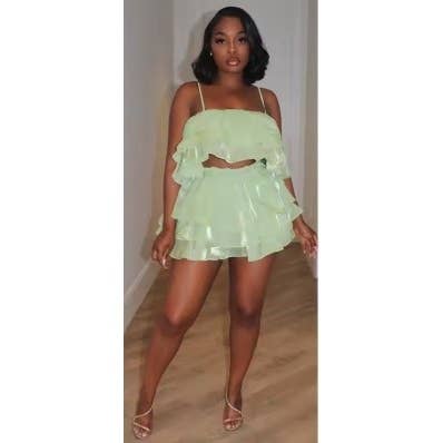 Esmeray Clothing - Wholesale Top & Skirt Set - Women's - GLIMMER AND GRACE SKIRT SET

3