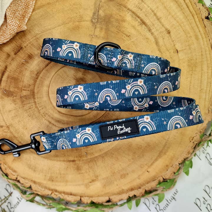 Pet Pooch Boutique – wholesale Pet leash – Dog – Rainbows In The Forest (Sea Green) Dog Lead2