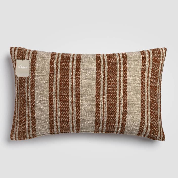 Crane Home - Wholesale Throw/Decorative Pillow - Desert Rust Stripe Decor Pillow, 14" x 24", Brown/Beige4