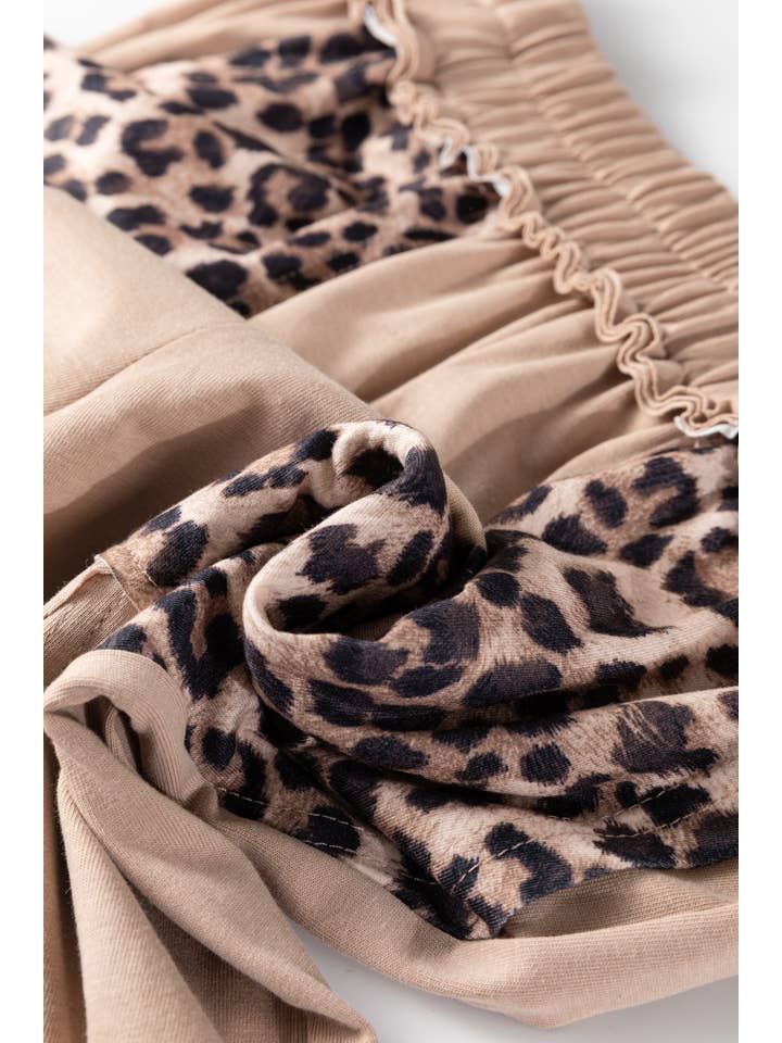 Straw Yellow Mineral Wash Leopard Plus Size Wide Leg Pants (S-4X) for wholesale on Faire4