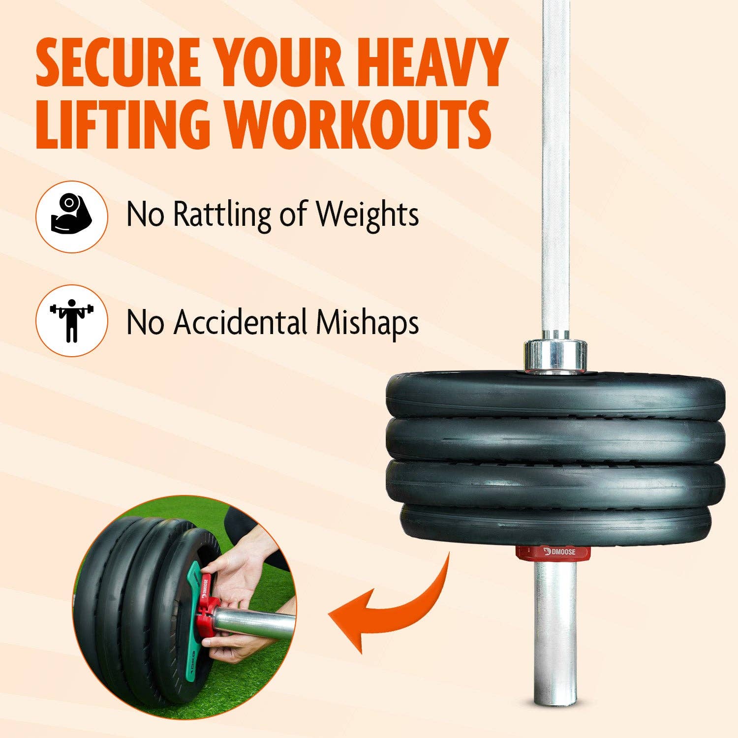 DMOOSE - Wholesale Fitness Equipment - Olympic Barbell Clamps – Magnetic Grip, Advanced Locking, 2-Inch12