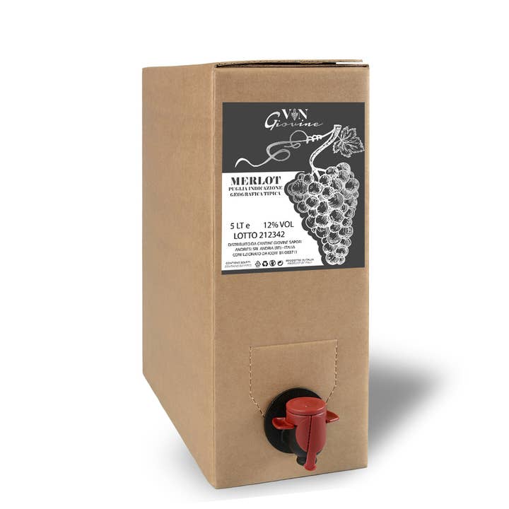 Cantine Giovine Sapori Andriesi S.r.l. - Wholesale Red Wine - Merlot Puglia PGI Bag in Box 5 Liters