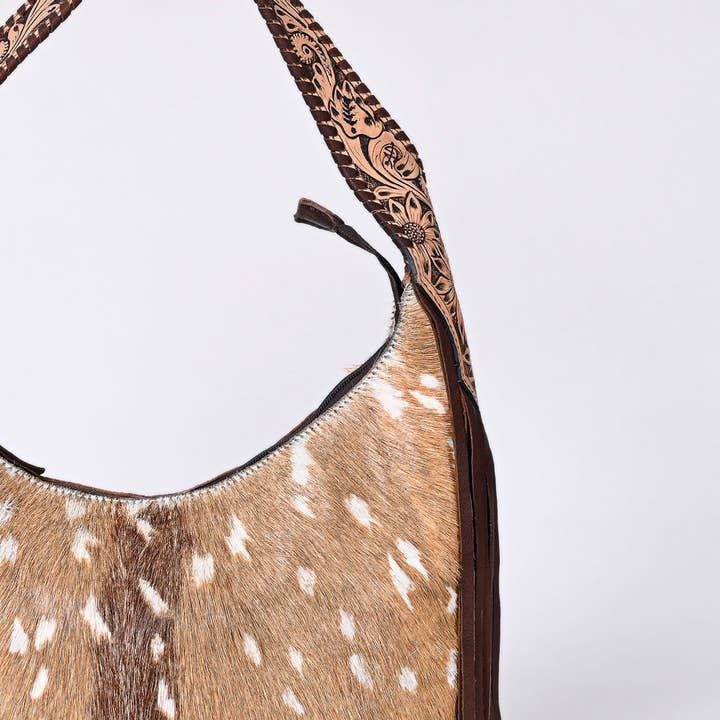 LS Western - Wholesale Shoulder bag – women's - LC-ADBG803 Annie Western Hobo Bag Hair-On Cowhide & Tooled Leather Shoulder Purse12