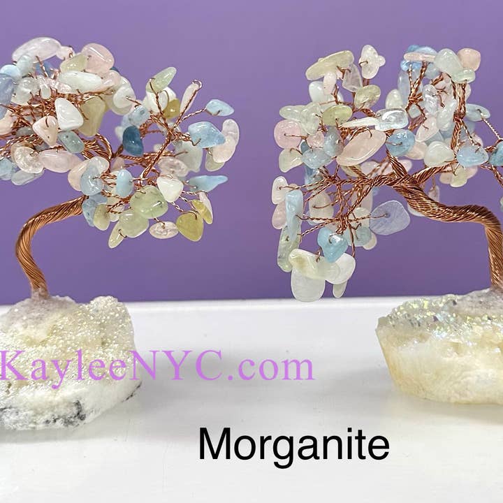KayleeNYC - Wholesale Spiritual Stone/Crystal - Bonsai Tree with Angel Aura Quartz Cluster Base5