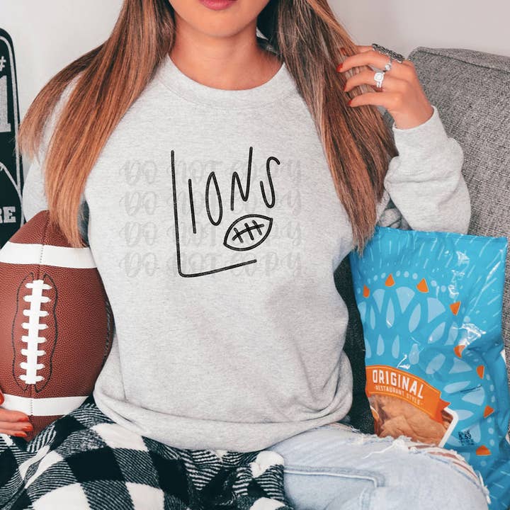 Lions Football DTF Heat Transfer for wholesale by Trendy Transfers