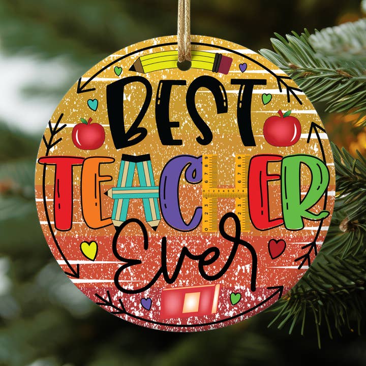 Christmas Ornament, Best Teacher Ever, Gift for wholesale by Paxton's One Stop Shop LLC