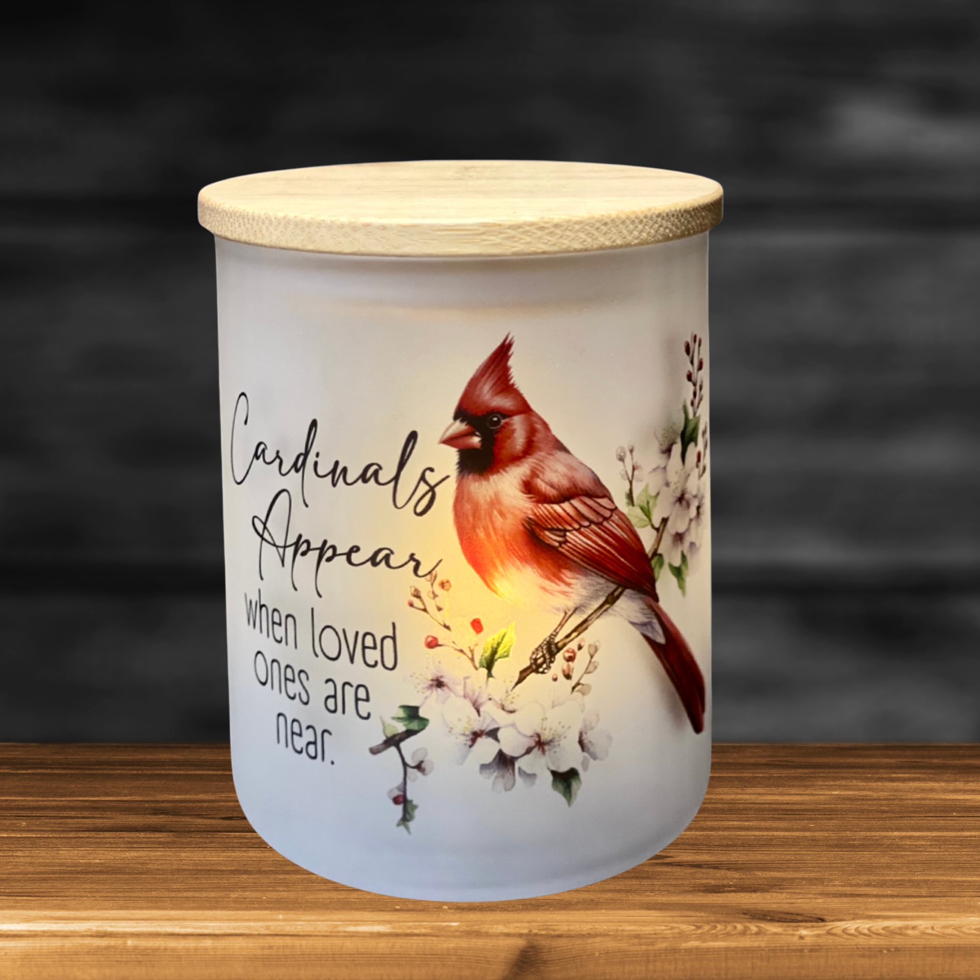 Teele and Co. - Wholesale Tea Light Candles - Cardinals Appear When Loved Ones Are Near Candle Jar with Tea Light1