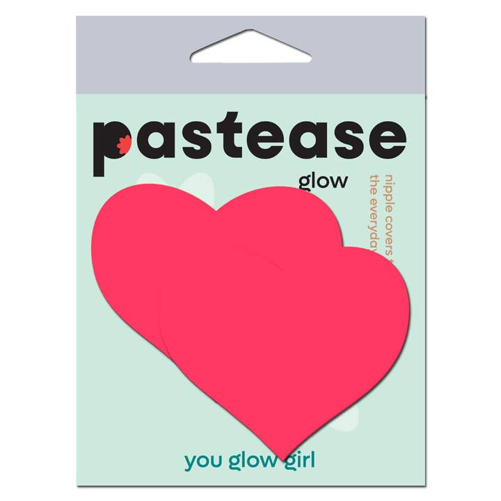 Pastease® - Wholesale Nipple Pasties - Women's - Heart: Glow-in-the-Dark Neon Heart Pasties Nipple Covers16