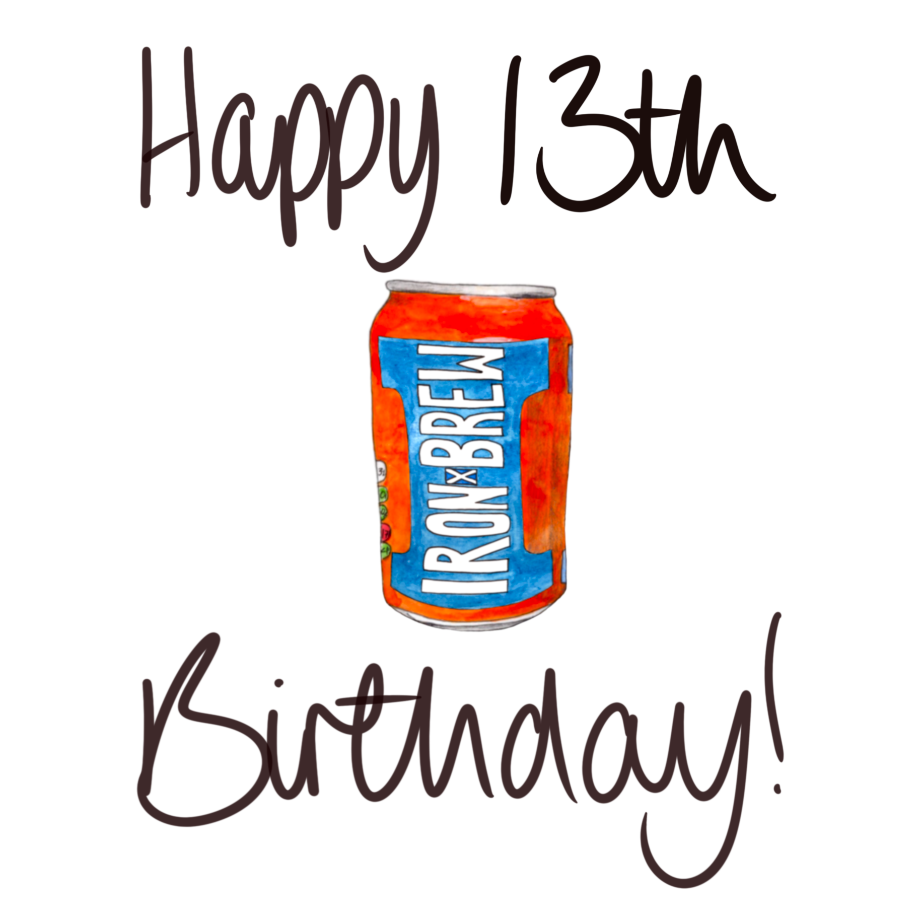 F and B Cards – wholesale Birthday card – 13th Birthday Card - Iron Brew1