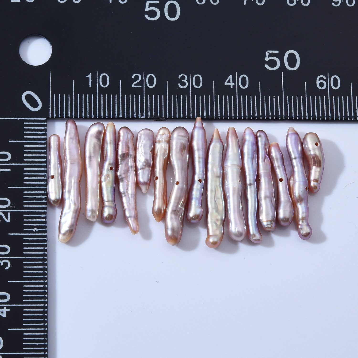 Beads Creation – wholesale Beads – Center Drill Bar Pearl Freshwater Pearls, Biwa Pearl, FWP0104