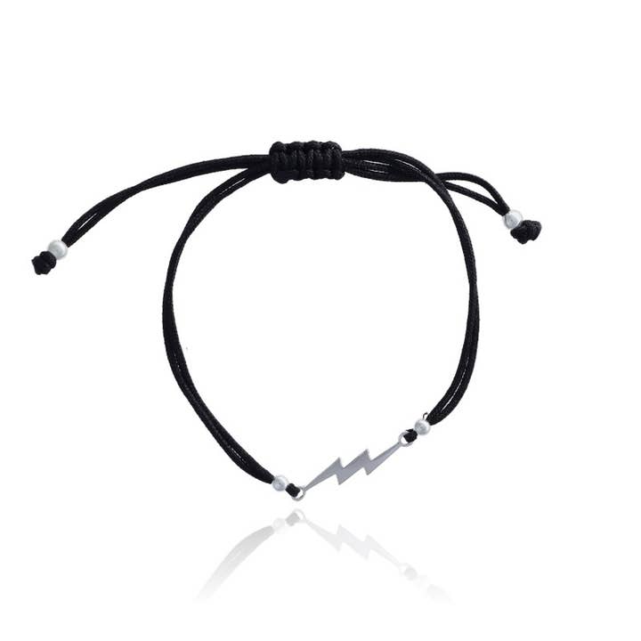 Silk Thread Bracelet Sterling Silver Lightning for wholesale by Las Joyas de Amanda