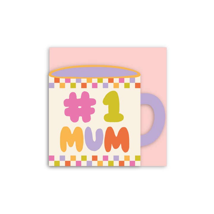 Number 1 Mum Cup Shaped Card for wholesale by In Real Life