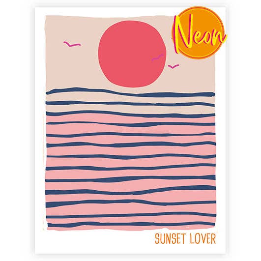 Sunset Lover | AuriCard | Cartolina al neon | Amore per la vendita all'ingrosso da parte di Hey!Cards GmbH & Co. KG